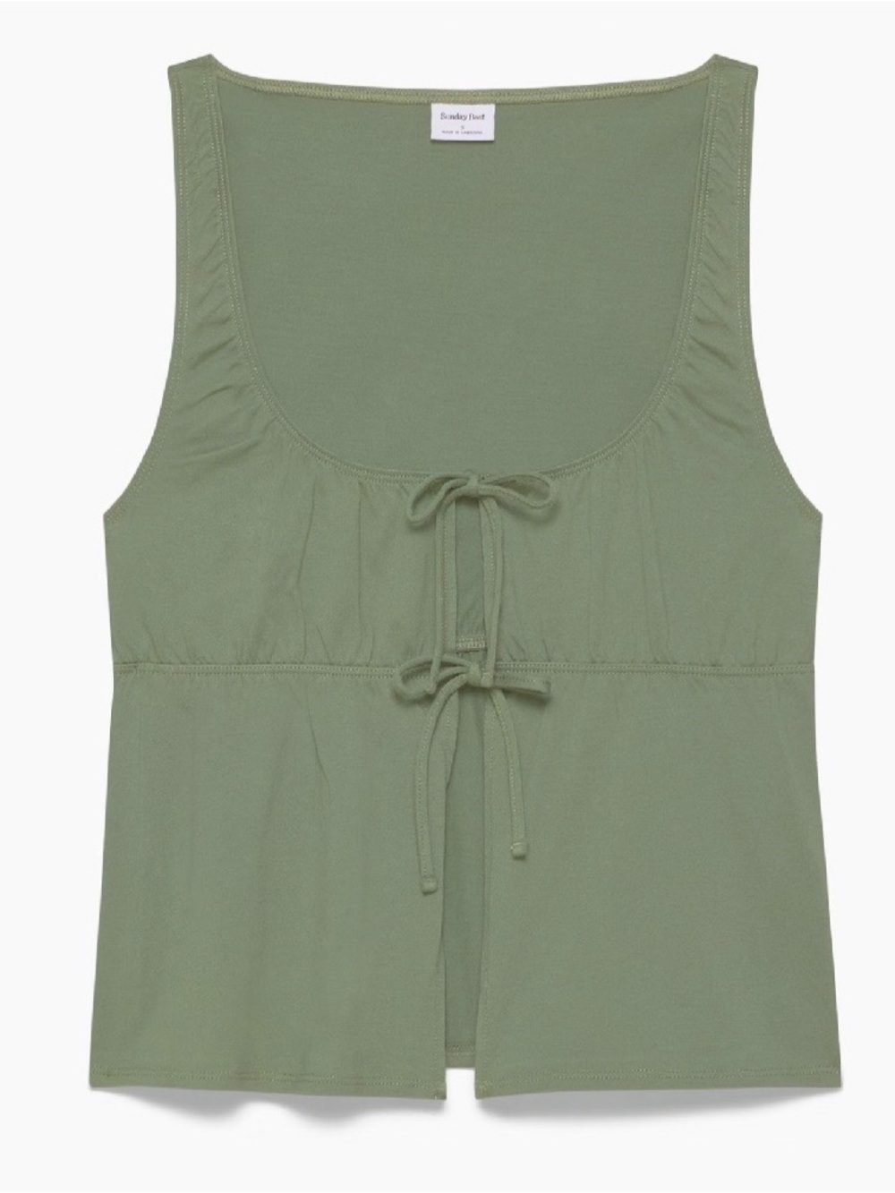 Aritzia Sunday Best NWOT Olive Green Tie-Front Tank